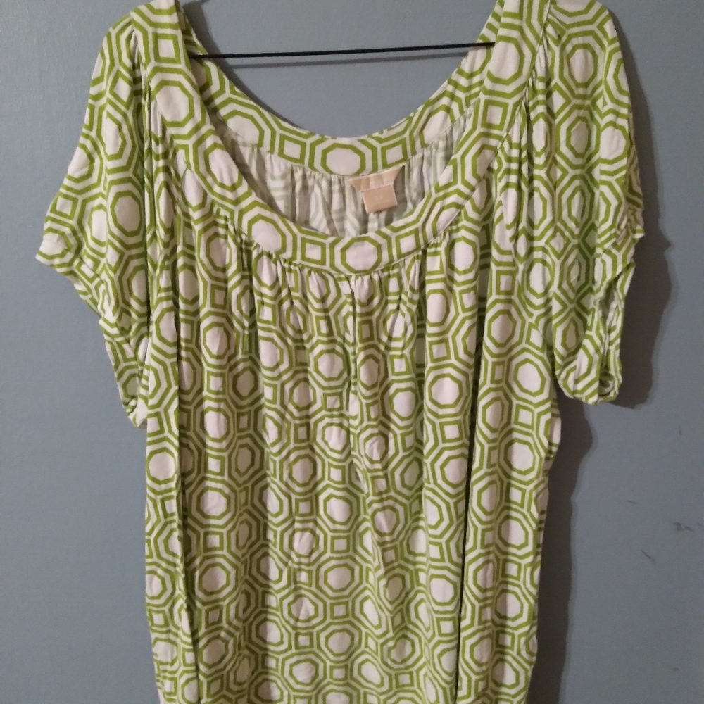 Michael Kohrs Greek Key pattern Top Size 3X